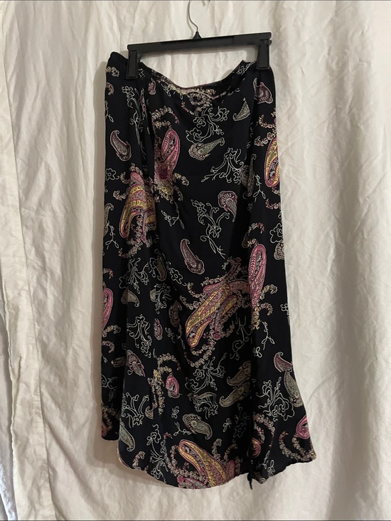 California Dresses & Skirts - California Black Paisley Print Rayon Crepe Skirt - Women's
